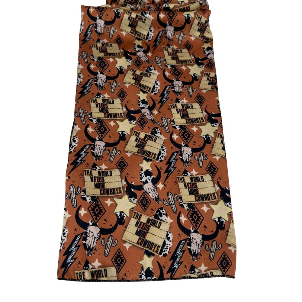 The World Needs More Cowboys Silk Large Western Scarf